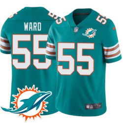 Dolphins #55 Ronnie Ward Additional Chest Dolphin Patch Aqua Jersey