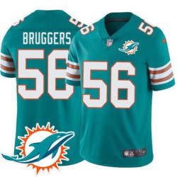 Dolphins #56 Bob Bruggers Additional Chest Dolphin Patch Aqua Jersey