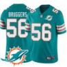 Dolphins #56 Bob Bruggers Additional Chest Dolphin Patch Aqua Jersey