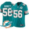 Dolphins #56 Kevin Burnett Additional Chest Dolphin Patch Aqua Jersey