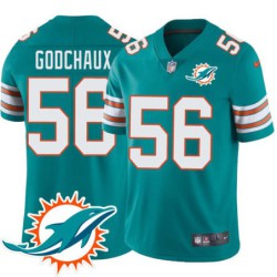 Dolphins #56 Davon Godchaux Additional Chest Dolphin Patch Aqua Jersey