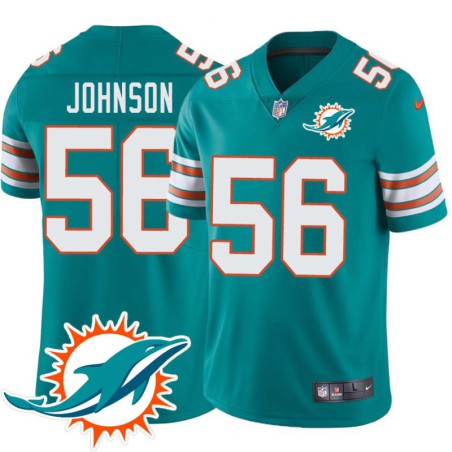 Dolphins #56 James-Michael Johnson Additional Chest Dolphin Patch Aqua Jersey