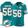 Dolphins #56 James-Michael Johnson Additional Chest Dolphin Patch Aqua Jersey