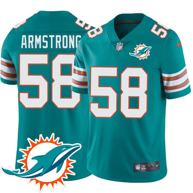 Dolphins #58 Antonio Armstrong Additional Chest Dolphin Patch Aqua Jersey