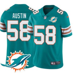 Dolphins #58 Marvin Austin Additional Chest Dolphin Patch Aqua Jersey