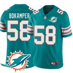 Dolphins #58 Kim Bokamper Additional Chest Dolphin Patch Aqua Jersey