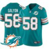 Dolphins #58 Scott Galyon Additional Chest Dolphin Patch Aqua Jersey