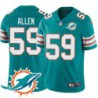 Dolphins #59 Chase Allen Additional Chest Dolphin Patch Aqua Jersey