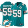 Dolphins #59 Bob Brudzinski Additional Chest Dolphin Patch Aqua Jersey