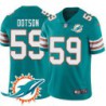 Dolphins #59 DeWayne Dotson Additional Chest Dolphin Patch Aqua Jersey