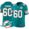 Dolphins #60 Greg Jerman Additional Chest Dolphin Patch Aqua Jersey