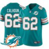 Dolphins #62 Shaq Calhoun Additional Chest Dolphin Patch Aqua Jersey