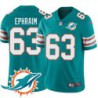 Dolphins #63 Alonzo Ephraim Additional Chest Dolphin Patch Aqua Jersey