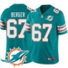 Dolphins #67 Joe Berger Additional Chest Dolphin Patch Aqua Jersey