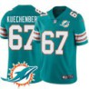 Dolphins #67 Bob Kuechenberg Additional Chest Dolphin Patch Aqua Jersey