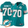 Dolphins #70 Bill Barnett Additional Chest Dolphin Patch Aqua Jersey