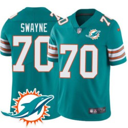 Dolphins #70 Harry Swayne Additional Chest Dolphin Patch Aqua Jersey