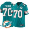 Dolphins #70 Dallas Thomas Additional Chest Dolphin Patch Aqua Jersey