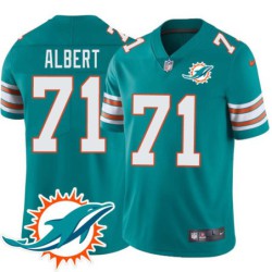 Dolphins #71 Branden Albert Additional Chest Dolphin Patch Aqua Jersey