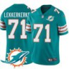 Dolphins #71 Cory Lekkerkerker Additional Chest Dolphin Patch Aqua Jersey