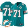 Dolphins #71 Todd Wade Additional Chest Dolphin Patch Aqua Jersey