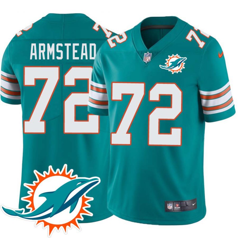 Dolphins #72 Terron Armstead Additional Chest Dolphin Patch Aqua Jersey