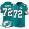 Dolphins #72 Rudy Barber Additional Chest Dolphin Patch Aqua Jersey