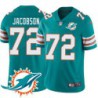 Dolphins #72 Steve Jacobson Additional Chest Dolphin Patch Aqua Jersey