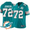 Dolphins #72 Roderick Johnson Additional Chest Dolphin Patch Aqua Jersey