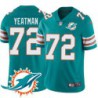 Dolphins #72 Will Yeatman Additional Chest Dolphin Patch Aqua Jersey