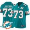 Dolphins #73 Austin Jackson Additional Chest Dolphin Patch Aqua Jersey