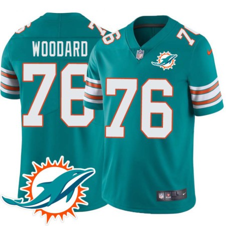 Dolphins #76 Jonathan Woodard Additional Chest Dolphin Patch Aqua Jersey