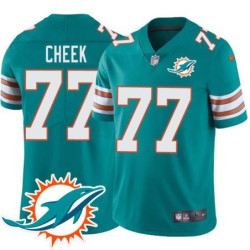 Dolphins #77 Louis Cheek Additional Chest Dolphin Patch Aqua Jersey