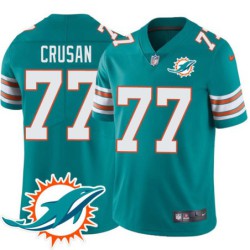 Dolphins #77 Doug Crusan Additional Chest Dolphin Patch Aqua Jersey