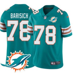 Dolphins #78 Carl Barisich Additional Chest Dolphin Patch Aqua Jersey