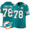 Dolphins #78 Geron Christian Additional Chest Dolphin Patch Aqua Jersey