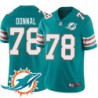 Dolphins #78 Andrew Donnal Additional Chest Dolphin Patch Aqua Jersey