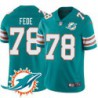 Dolphins #78 Terrence Fede Additional Chest Dolphin Patch Aqua Jersey