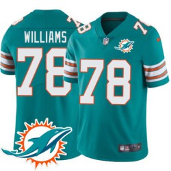 Dolphins #78 Maxie Williams Additional Chest Dolphin Patch Aqua Jersey