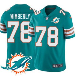 Dolphins #78 Derek Wimberly Additional Chest Dolphin Patch Aqua Jersey