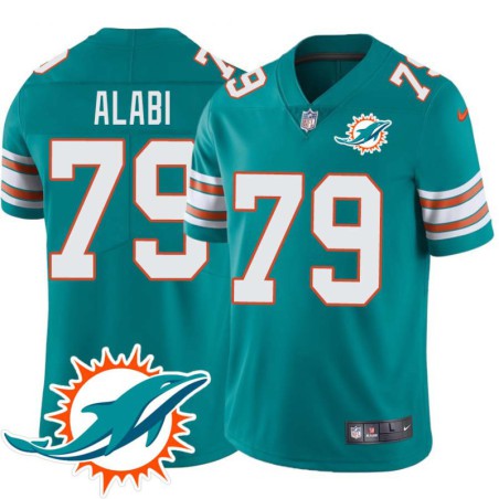 Dolphins #79 Anthony Alabi Additional Chest Dolphin Patch Aqua Jersey