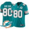 Dolphins #80 Kirby Dar Dar Additional Chest Dolphin Patch Aqua Jersey