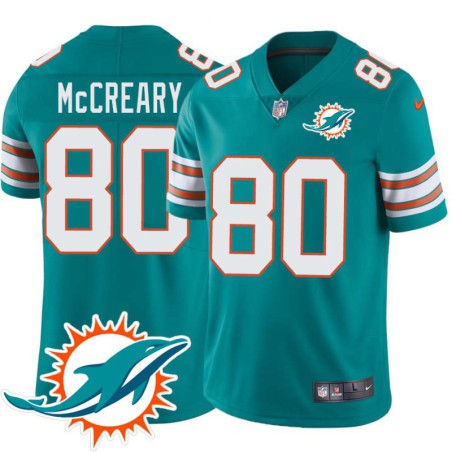 Dolphins #80 Loaird McCreary Additional Chest Dolphin Patch Aqua Jersey