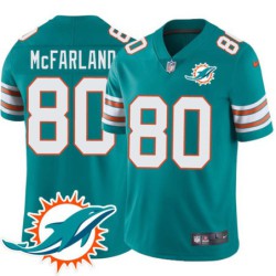 Dolphins #80 Jim McFarland Additional Chest Dolphin Patch Aqua Jersey