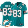 Dolphins #83 Robert Baker Additional Chest Dolphin Patch Aqua Jersey