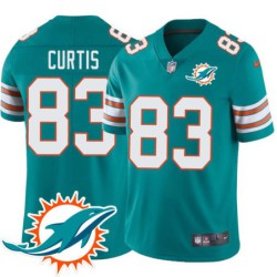 Dolphins #83 Kevin Curtis Additional Chest Dolphin Patch Aqua Jersey