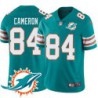 Dolphins #84 Jordan Cameron Additional Chest Dolphin Patch Aqua Jersey