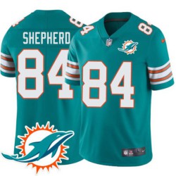 Dolphins #84 Leslie Shepherd Additional Chest Dolphin Patch Aqua Jersey