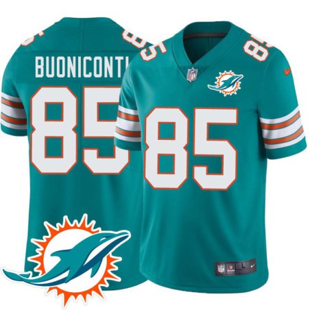 Dolphins #85 Nick Buoniconti Additional Chest Dolphin Patch Aqua Jersey