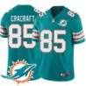 Dolphins #85 River Cracraft Additional Chest Dolphin Patch Aqua Jersey